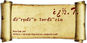 Árpás Terézia névjegykártya