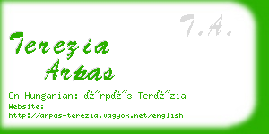 terezia arpas business card